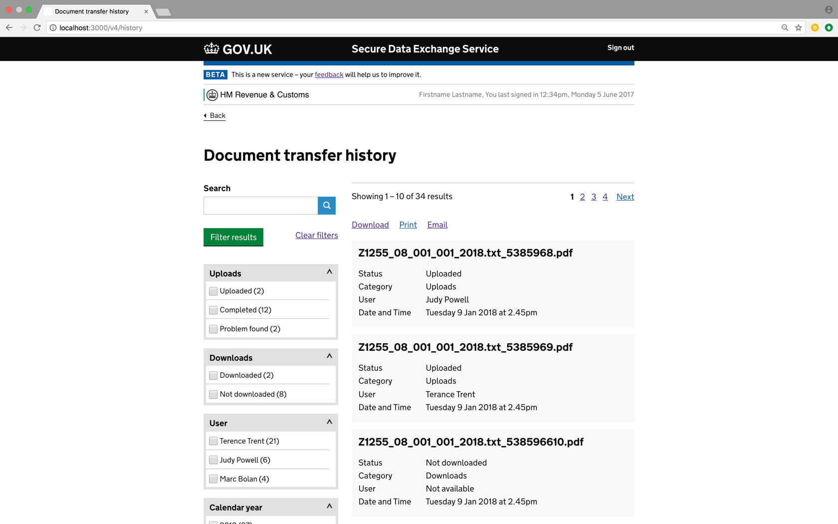 History feature